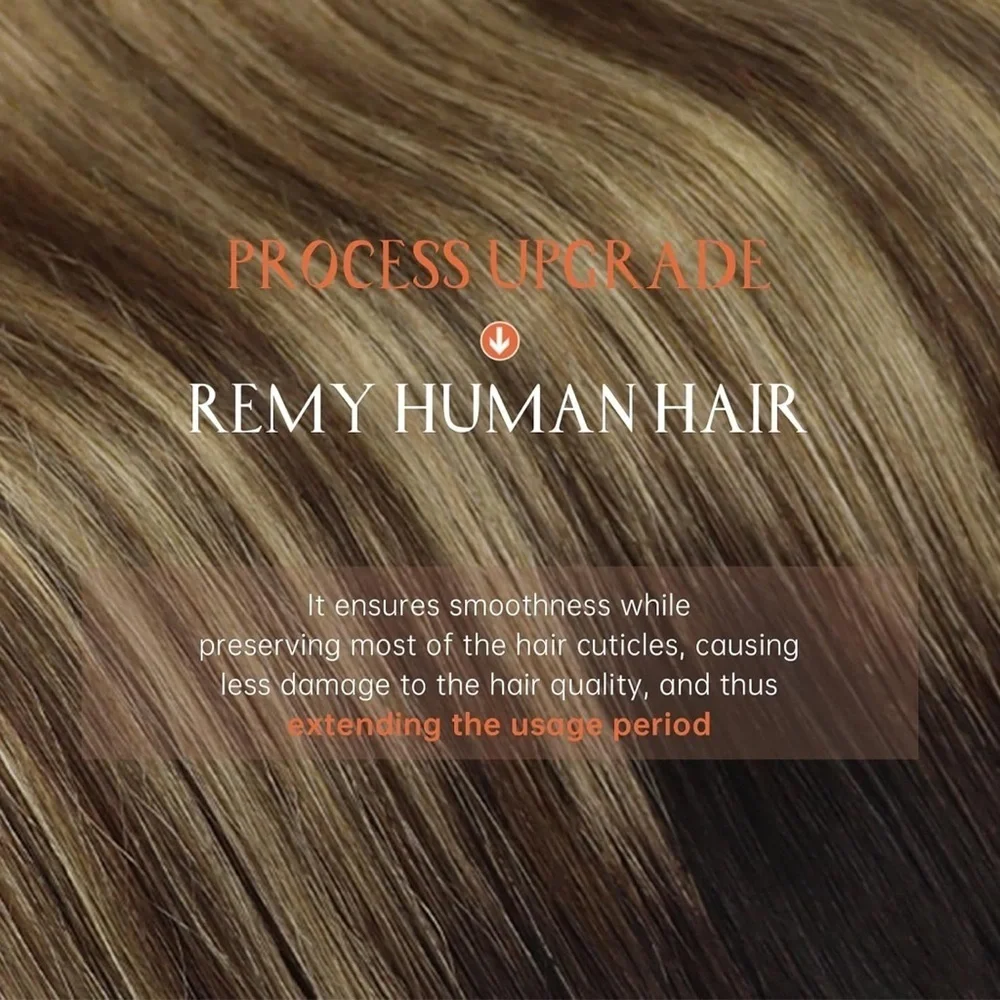Sunny Hair Clip in Real Human Hair Black Ombre Dark Brown Caramel Blonde - Picture 4 of 11